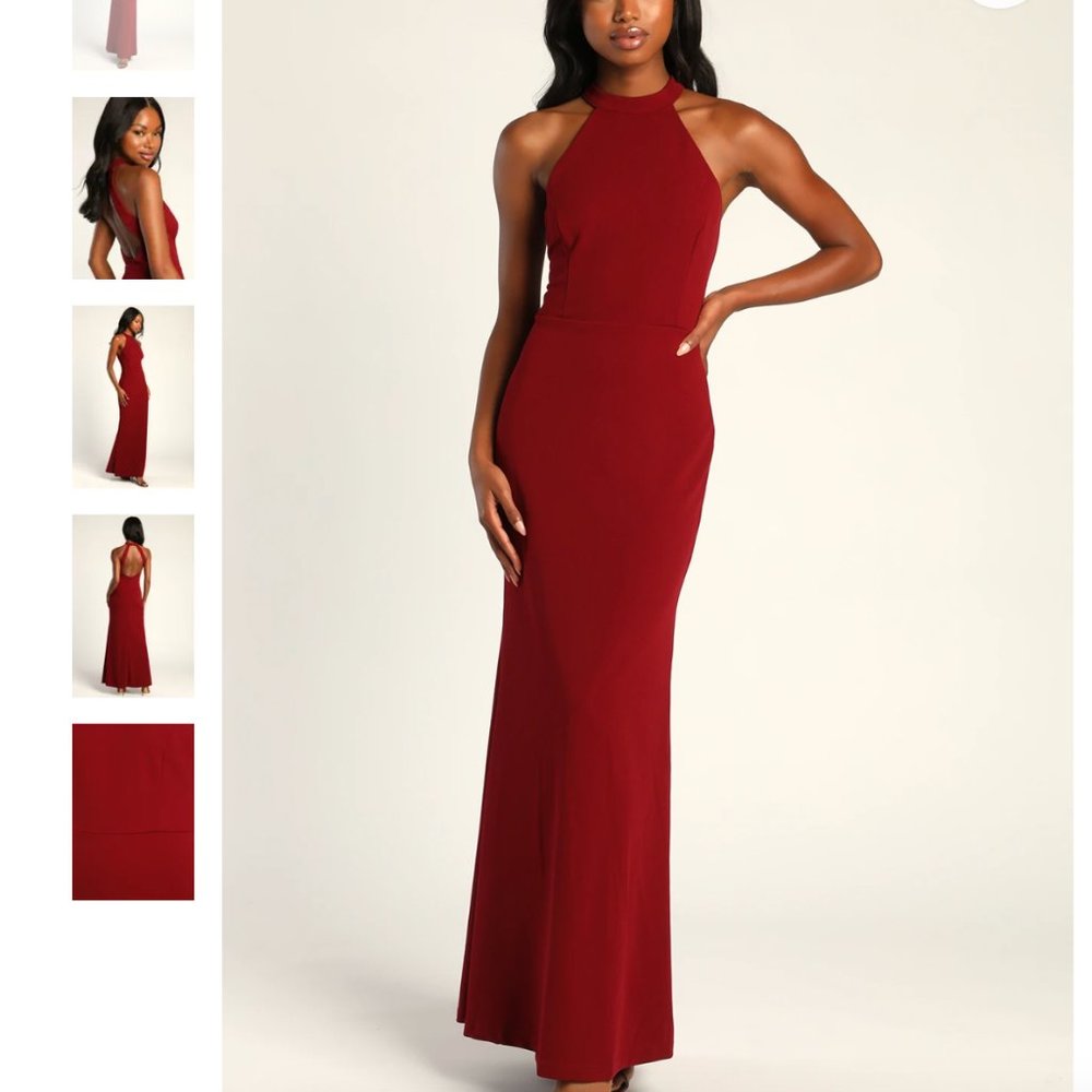 Lulus Halter Mermaid Maxi Dress